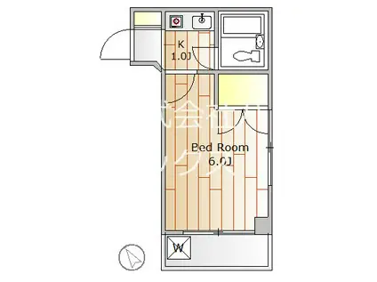 ファミール洗足(1K/3階)の間取り写真