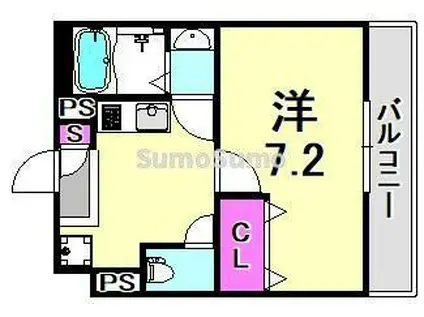 AMAGASAKI MODERN HEIGHT(1K/2階)の間取り写真