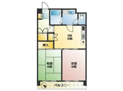 ベイサイド市川(2DK/3階)の間取り写真