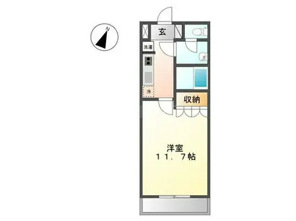 プレサスSII(1K/1階)の間取り写真