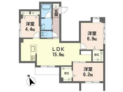 シャンテ ユー II(3LDK/1階)の間取り写真