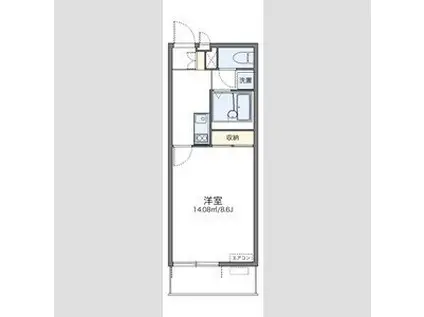 レオネクストIMPULVI(1K/2階)の間取り写真