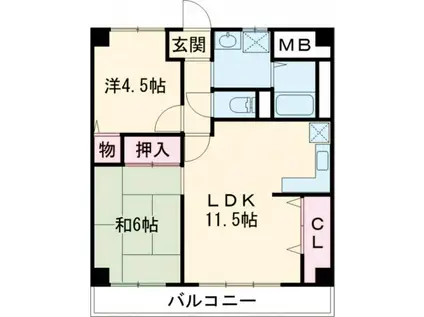 モナーク率川(2LDK/4階)の間取り写真