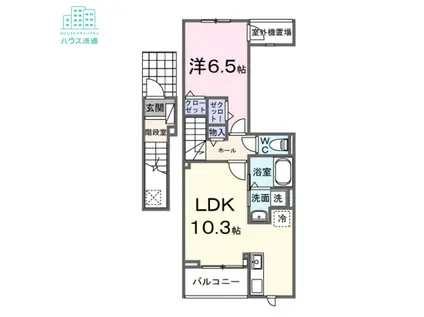 サニープレイス 古町(1LDK/2階)の間取り写真