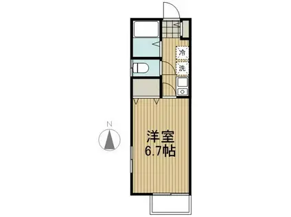デュエット(1K/2階)の間取り写真