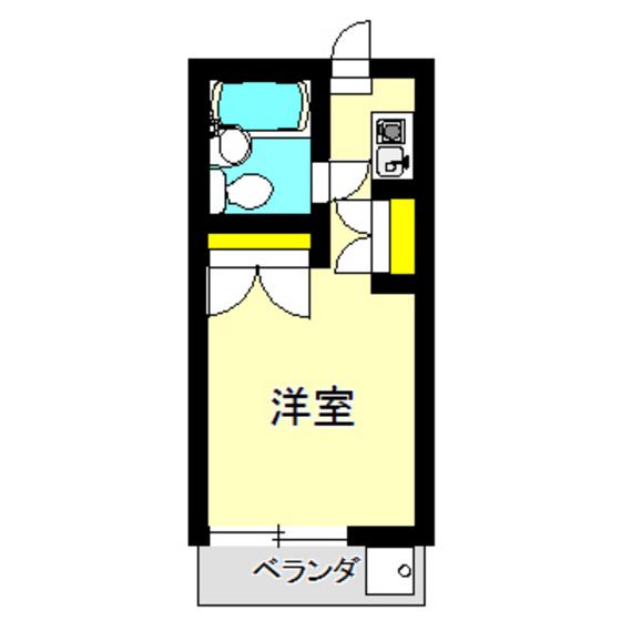 ツリービーマンション(ワンルーム/2階)の間取り写真