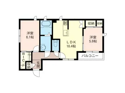 スクエアコート赤羽岩淵(2LDK/3階)の間取り写真