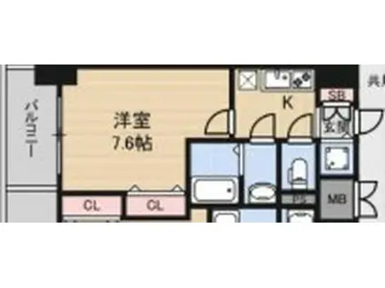 LUXE新大阪IV(1K/4階)の間取り写真