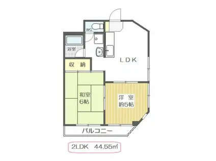 ツイン・コートE(2LDK/10階)の間取り写真