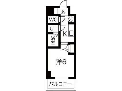 スプランディッド天王寺パークサイド(1K/12階)の間取り写真