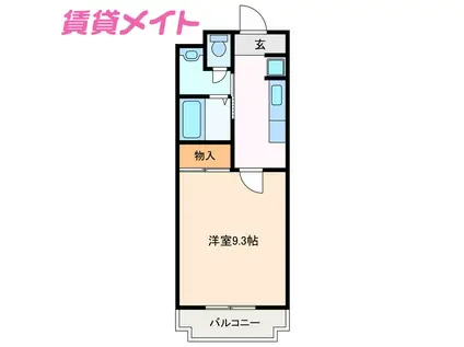 グレイスヒル(1K/2階)の間取り写真