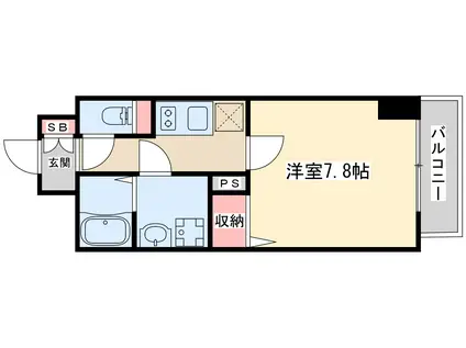 ザ・レジデンス エス(1K/10階)の間取り写真