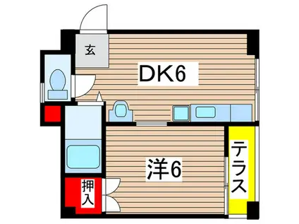 ビラ三秋(1DK/1階)の間取り写真