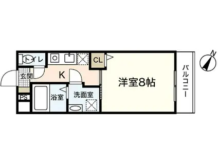 PLEIN SOLEIL 東霞町(1K/1階)の間取り写真