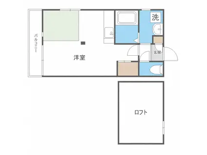 ピュール室見 228(ワンルーム/1階)の間取り写真