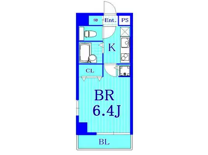横浜翠葉ビルディングI(1K/6階)の間取り写真