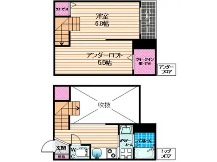 ABEST井尻六角(ワンルーム/1階)の間取り写真