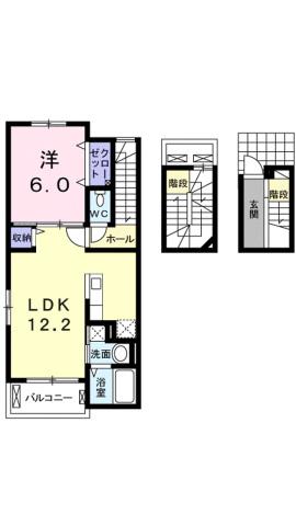 ユリウス 南江戸 II(1LDK/3階)の間取り写真
