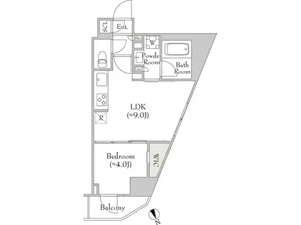 ルミーク関内II(1LDK/2階)の間取り写真
