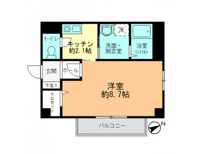 フィネス東白島(1K/5階)の間取り写真