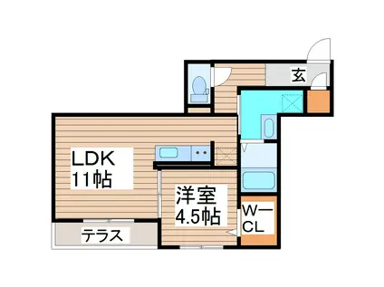 メゾン・ド・グローリー(1LDK/2階)の間取り写真