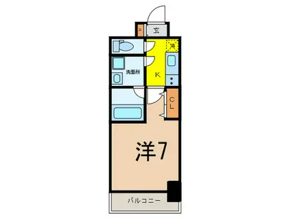 ファーストレジデンス三宮イースト(1K/1階)の間取り写真