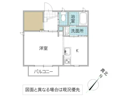 レーガベーネ田彦B棟(1K/2階)の間取り写真