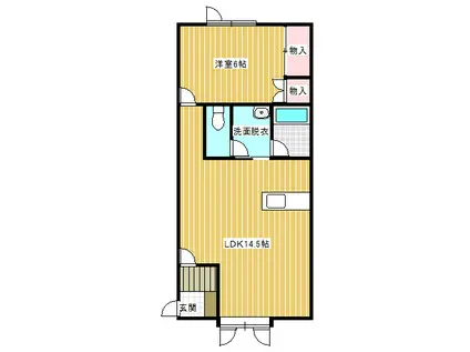 コーポフラワーII(1LDK/1階)の間取り写真