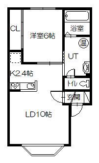 アリュール東光(1LDK/2階)の間取り写真