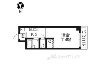 メゾン衣笠(1K/3階)の間取り写真