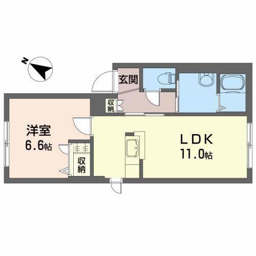 シャーメゾンクリーン(1LDK/1階)の間取り写真