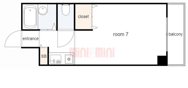 ワコーレ西山(1K/4階)の間取り写真