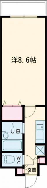 コート新屋敷(1K/5階)の間取り写真