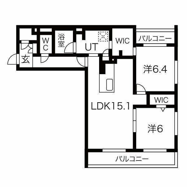 JR東海交通事業城北線 小田井駅 徒歩4分 3階建 築3年(2LDK/2階)の間取り写真