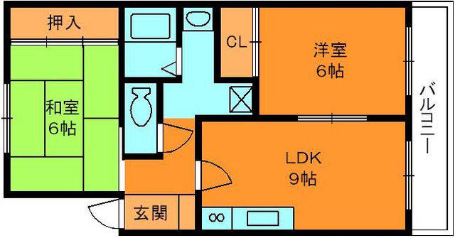 ラ・フォーレ三郷(2LDK/2階)の間取り写真