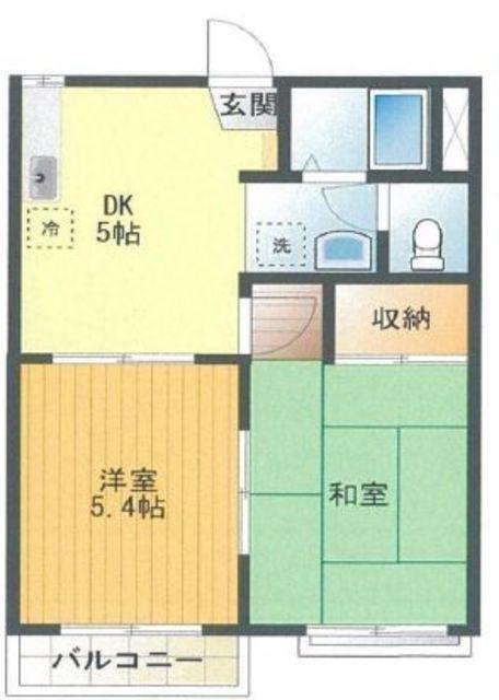 グリーンハイツ(2DK/1階)の間取り写真
