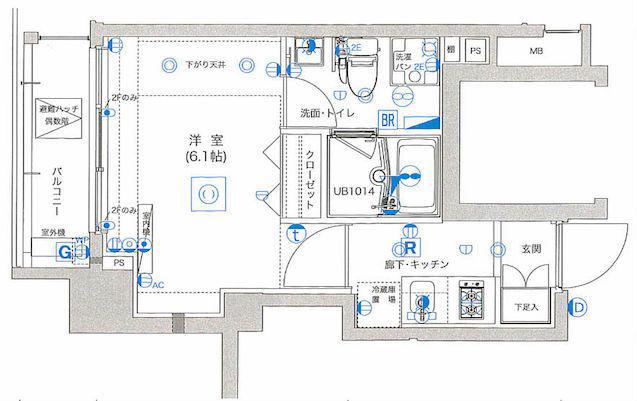 VERONA門前仲町LUSSO(1K/4階)の間取り写真