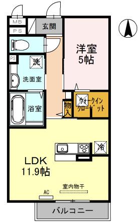 サンハイツ俊徳(1LDK/1階)の間取り写真