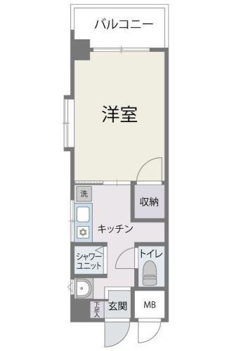 グレースイン高宮(1K/6階)の間取り写真