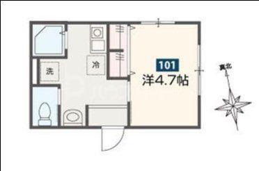 MELLAS日進(1K/3階)の間取り写真