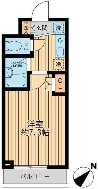 レジディア行徳(1K/6階)の間取り写真