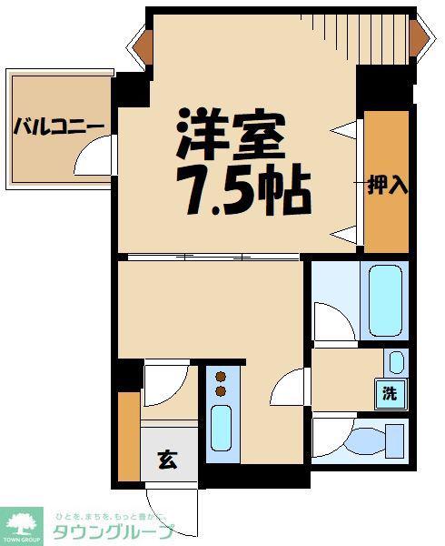 アリオス北里(1DK/4階)の間取り写真