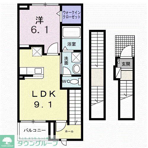 ナナラーピカケ(1LDK/3階)の間取り写真