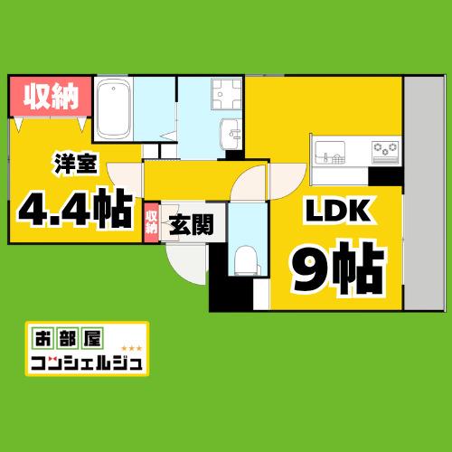 セジュール古橋III(1LDK/2階)の間取り写真