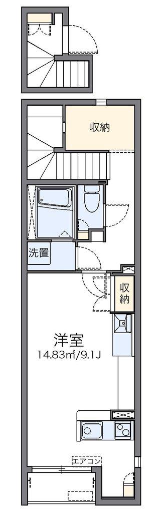 レオネクストリヴェールメゾン(ワンルーム/2階)の間取り写真