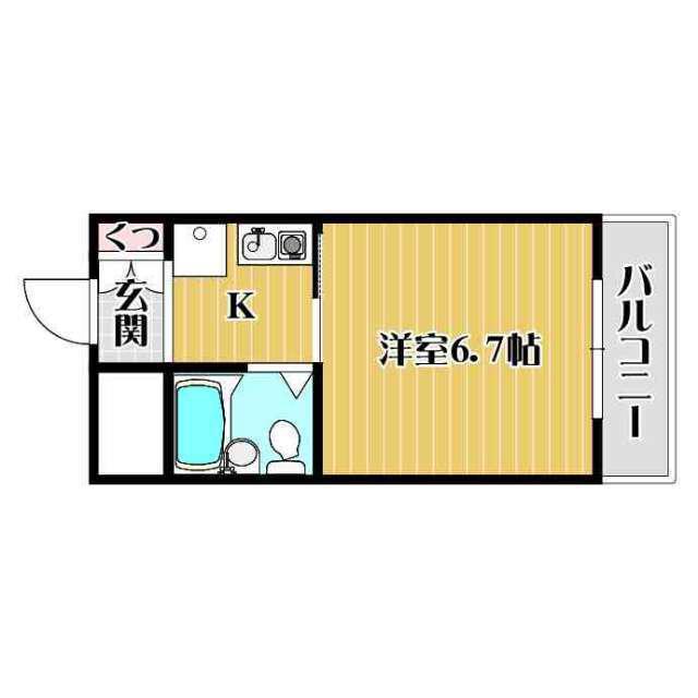 フロイデ東向日(1K/4階)の間取り写真