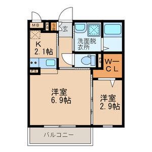 ERIOS COURT KII(2K/2階)の間取り写真