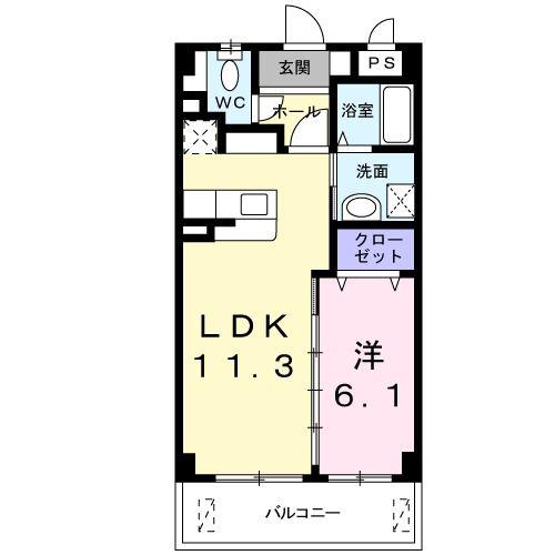 エムズガーデン II(1LDK/3階)の間取り写真
