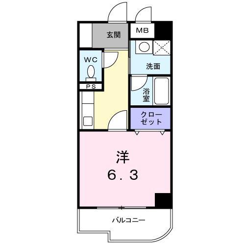 レフィナード(1K/4階)の間取り写真