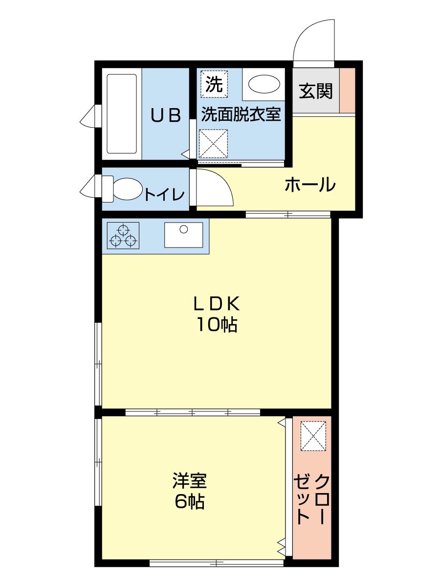 若葉アイ(1LDK/1階)の間取り写真